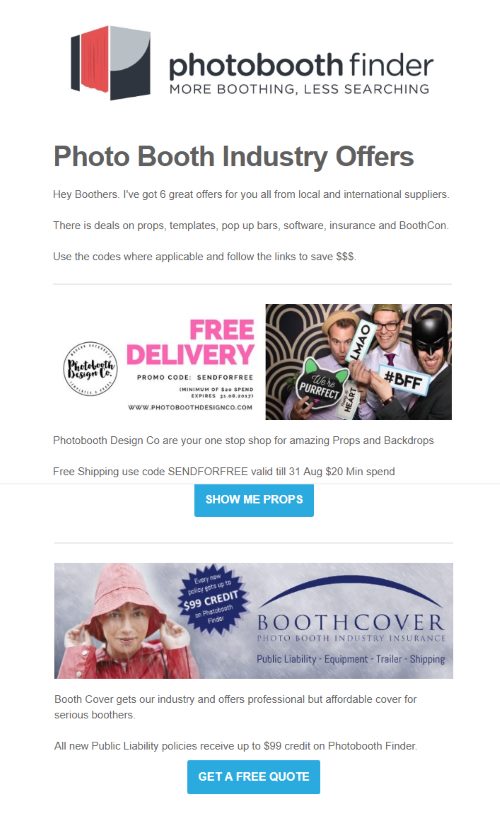 Photobooth Finder Newsletter Advertising Photobooth Finder Newsletter Advertising